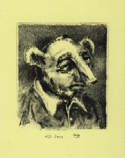"Tête d'ours", monotype de Frédéric Hégo