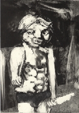 "Olivier avec un couteau", monotype de Frédéric Hégo