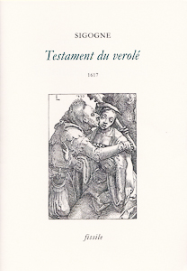 "Testament du verolé" de Sigogne - 1617